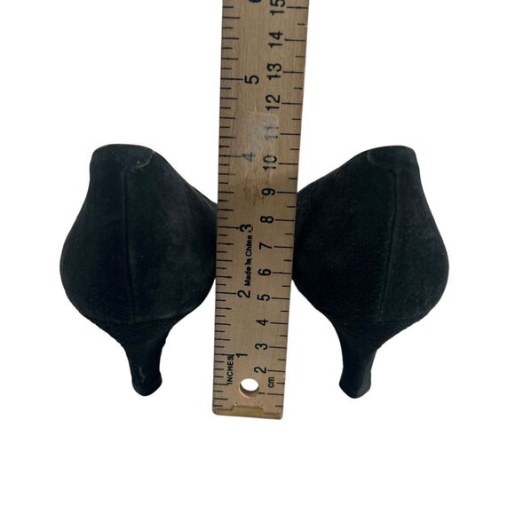 Yves Saint Laurent Size 6 Vintage Black Gray & Red Suede Pumps Heels - Picture 5 of 11